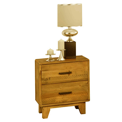 Bedside Table Solid Wood Storage Light Brown Colour
