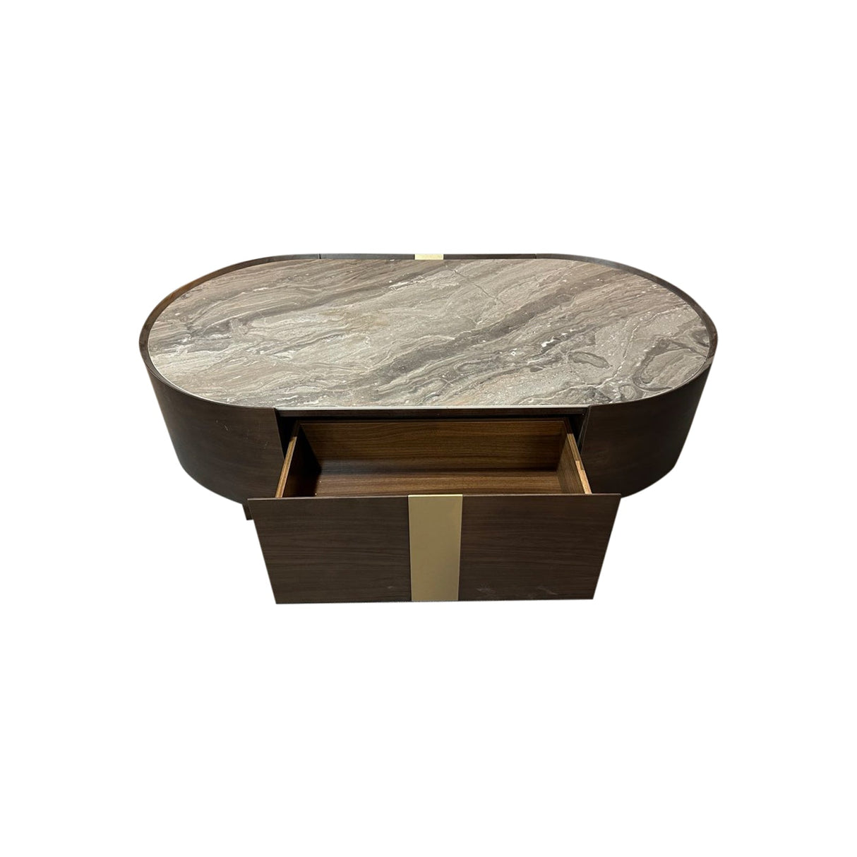 Coffee Table MDF Board Melamine Interior Ample Storage in Dark Walnut colour