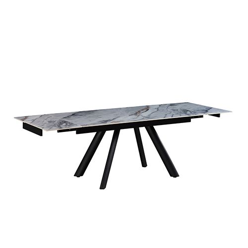 Powder Coating Dining Table with 6pcs PU Leather Dining Chair