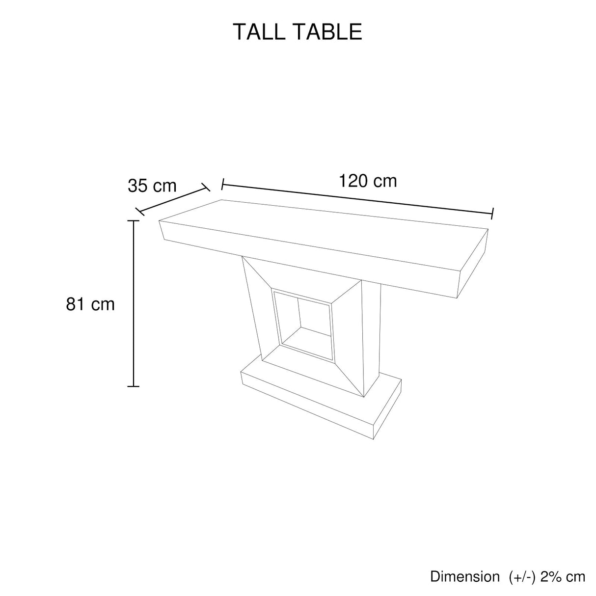 Hall Table Rectangular Shape MDF & Mirror Attractive Base