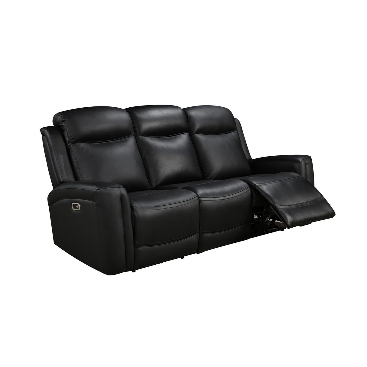 3-2-1 Seater Electric Leather/PVC Black Recliner Set