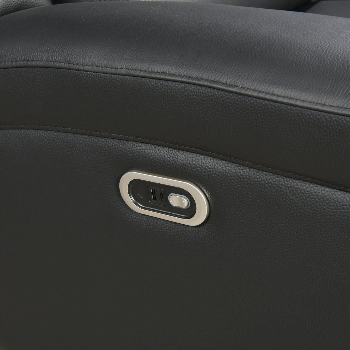 3-2 Seater Electric Leather/PVC Black Recliner Set