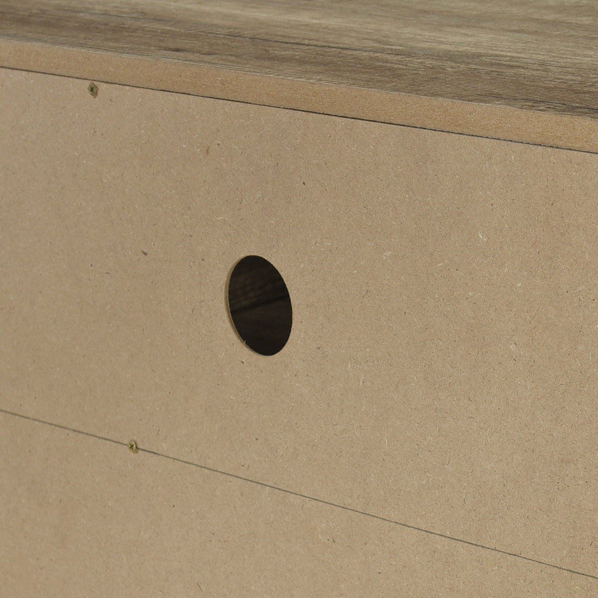 TV Cabinet 3 Storage Drawers with Shelf Natural Wood like MDF Entertainment Unit in Oak Colour