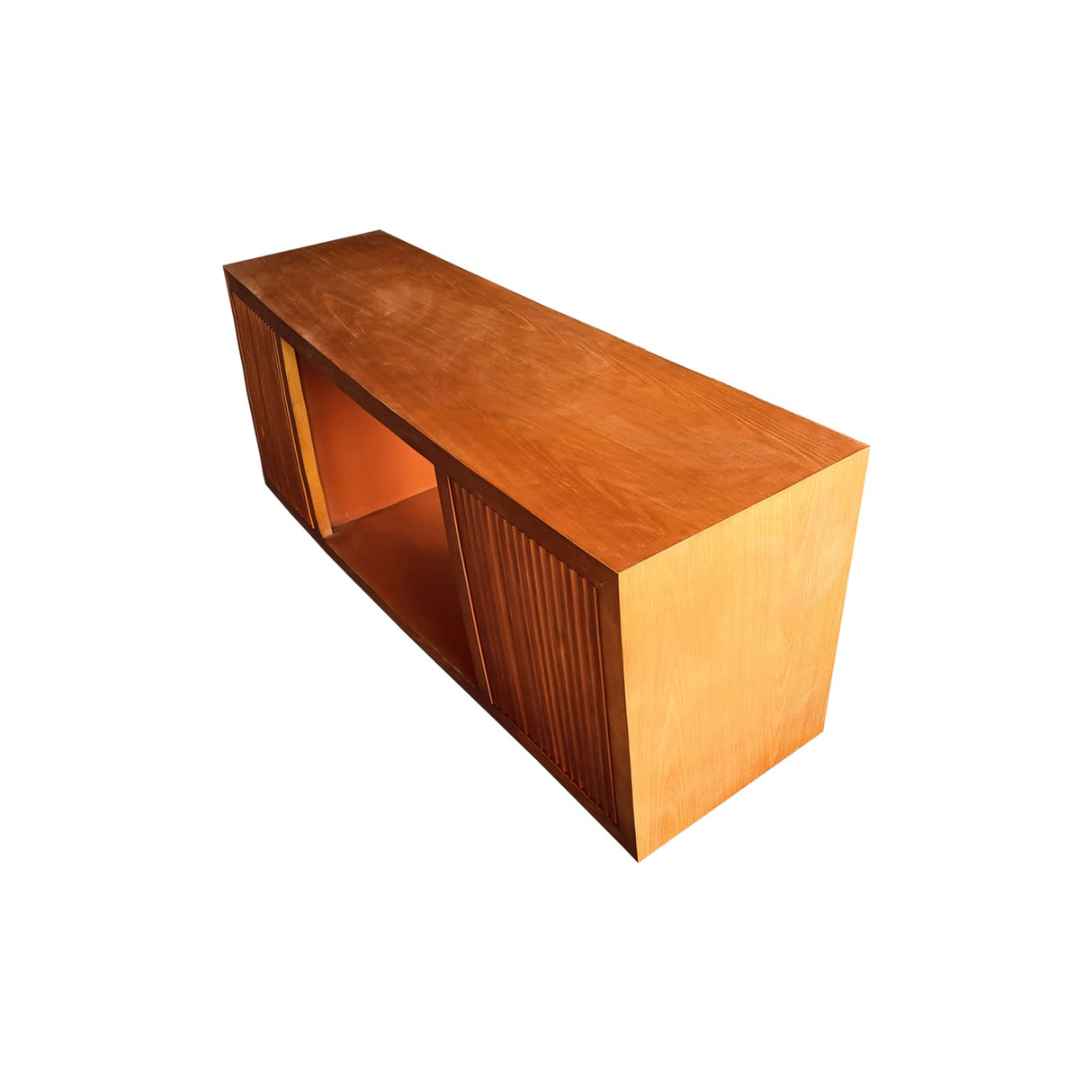 TV Cabinet MDF Brown Colour Two Sideboards Open Space