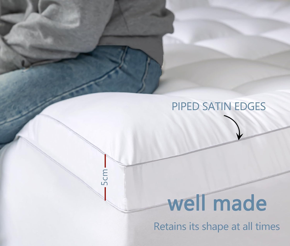 Luxurious Extra Thick 1000GSM Mattress Topper -Single size
