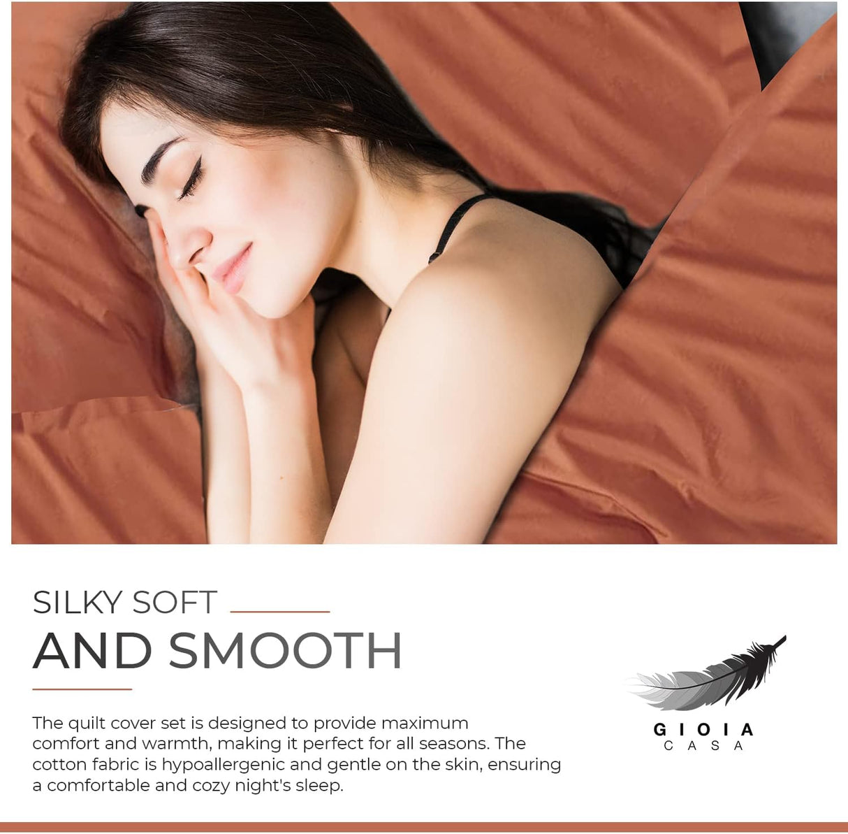 100% Cotton Vintage Washed Bed Quilt Cover Set - Brick - Queen Size