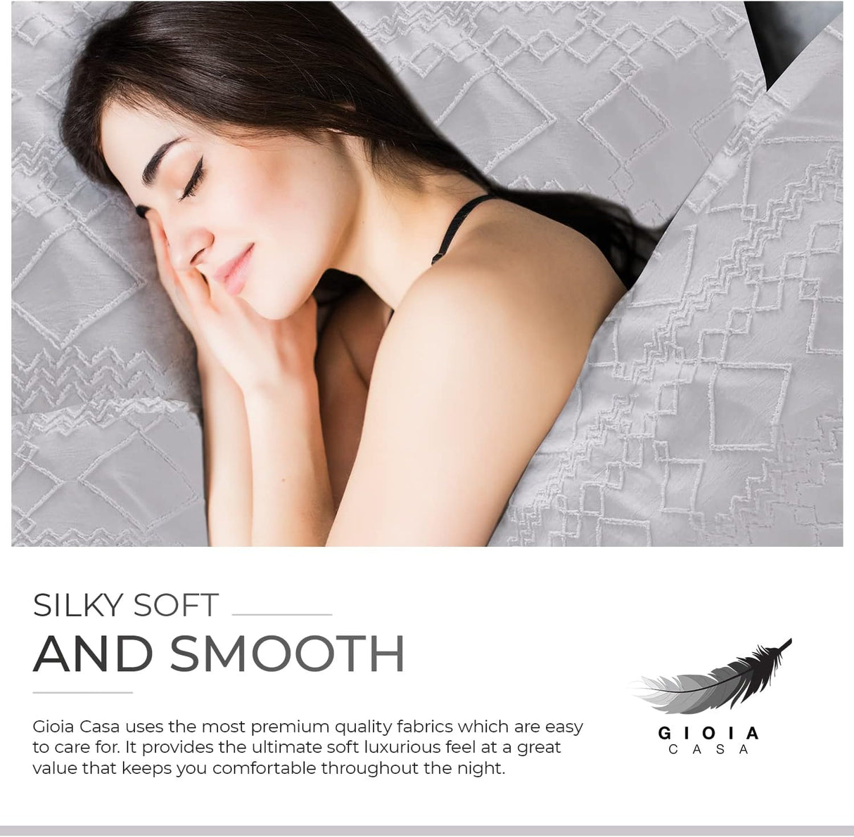 100% Premium Tufted Microfibre Quilt Cover Set - Ultra-Soft, Durable Embroidery Bedding Comforter Set - Machine Washable & Zipper Closure - White - King