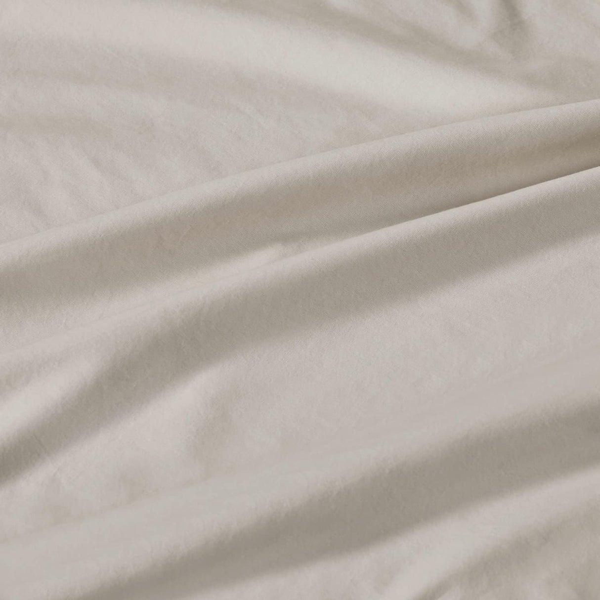 100% Cotton Vintage Washed Bed Quilt Cover Set - Natural - Super King Size