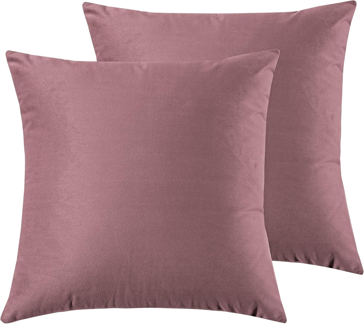 Twin-Pack Velvet Cushion Covers - Soft Microfibre Cushion Covers with Hidden Zipper (Blush, 65cm*65cm)