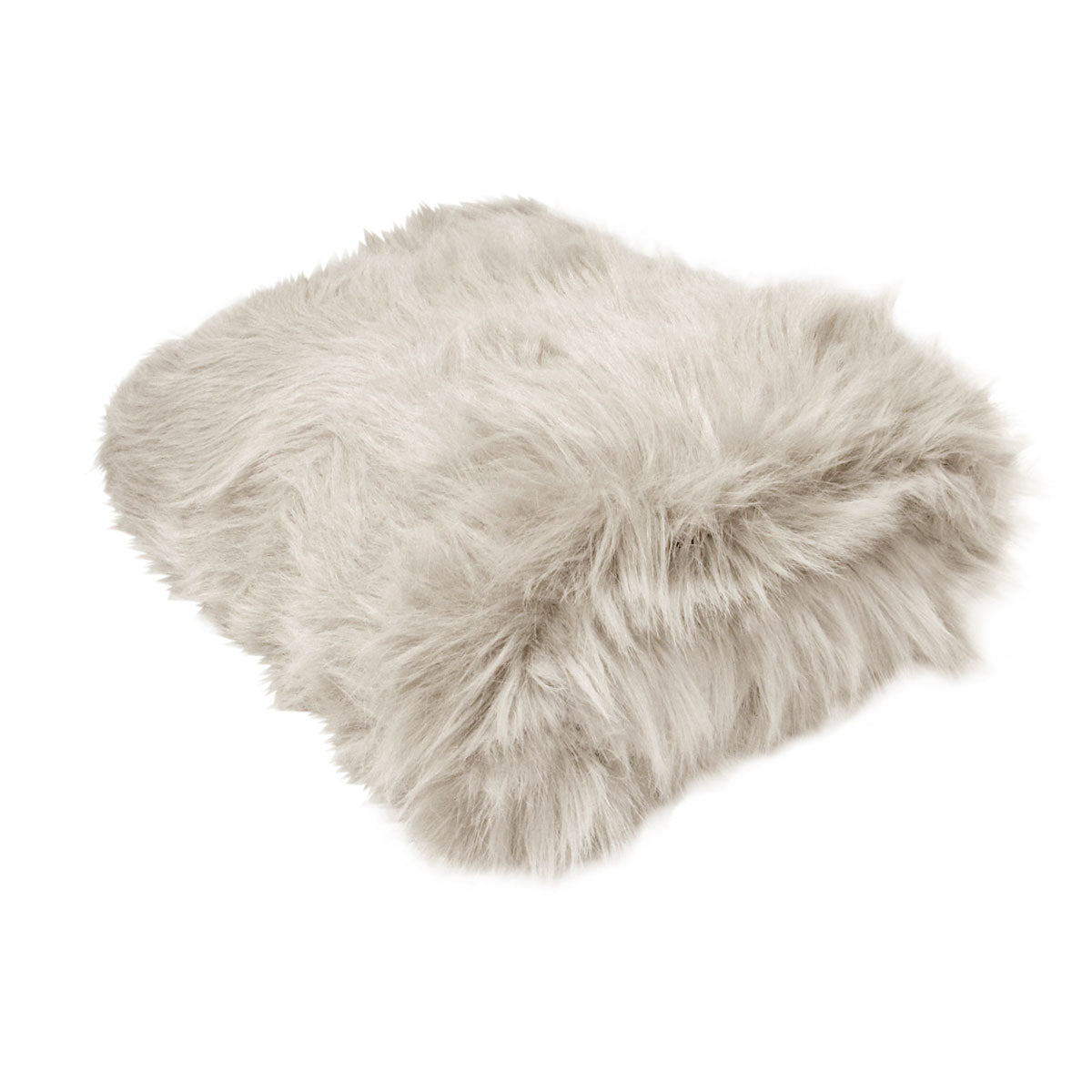 Radisson Angora Oyster Luxury Animal Long Hair Faux Fur Throw Rug 127 x 152 cm