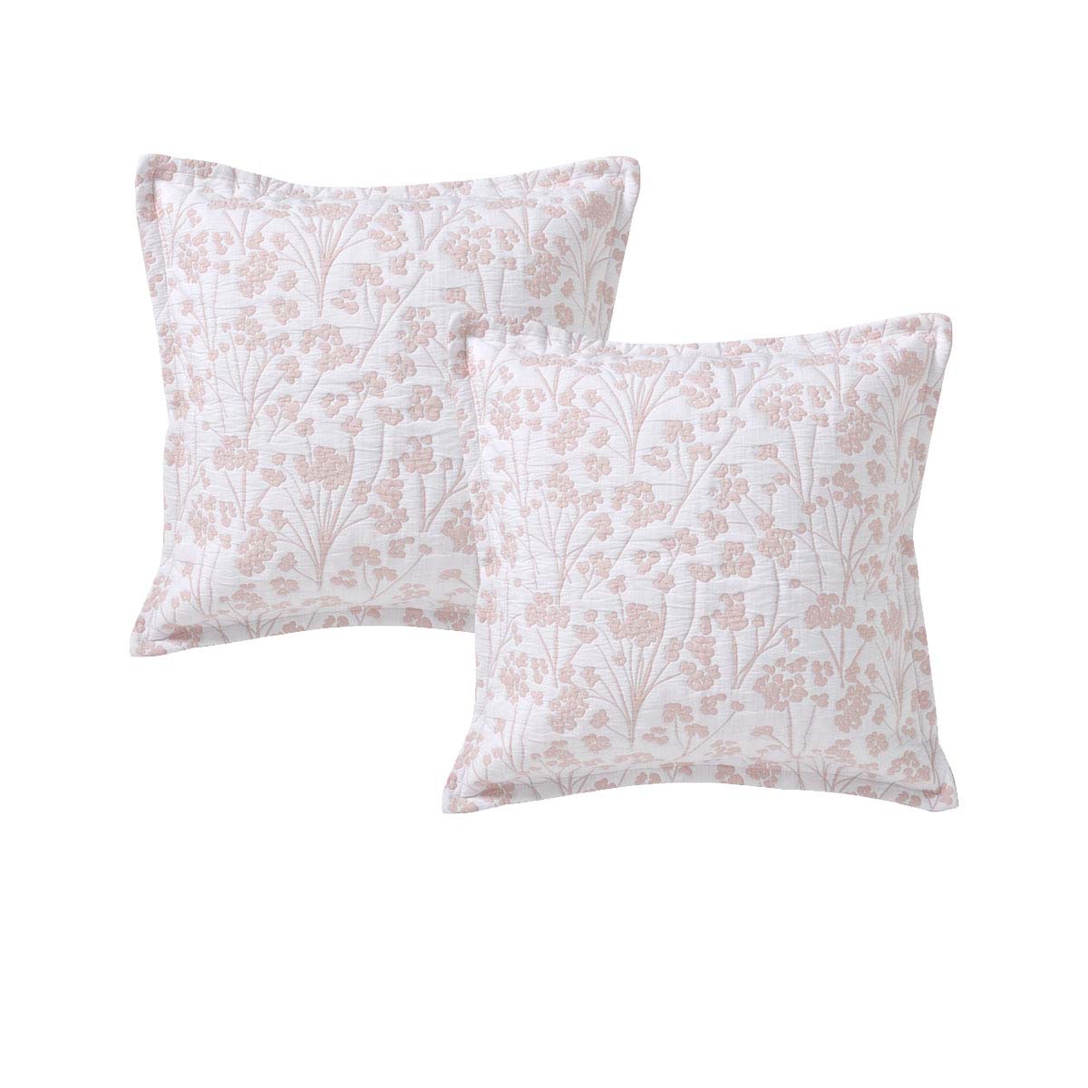 Bianca Pair of Myra Blush European Pillowcases 65 x 65cm