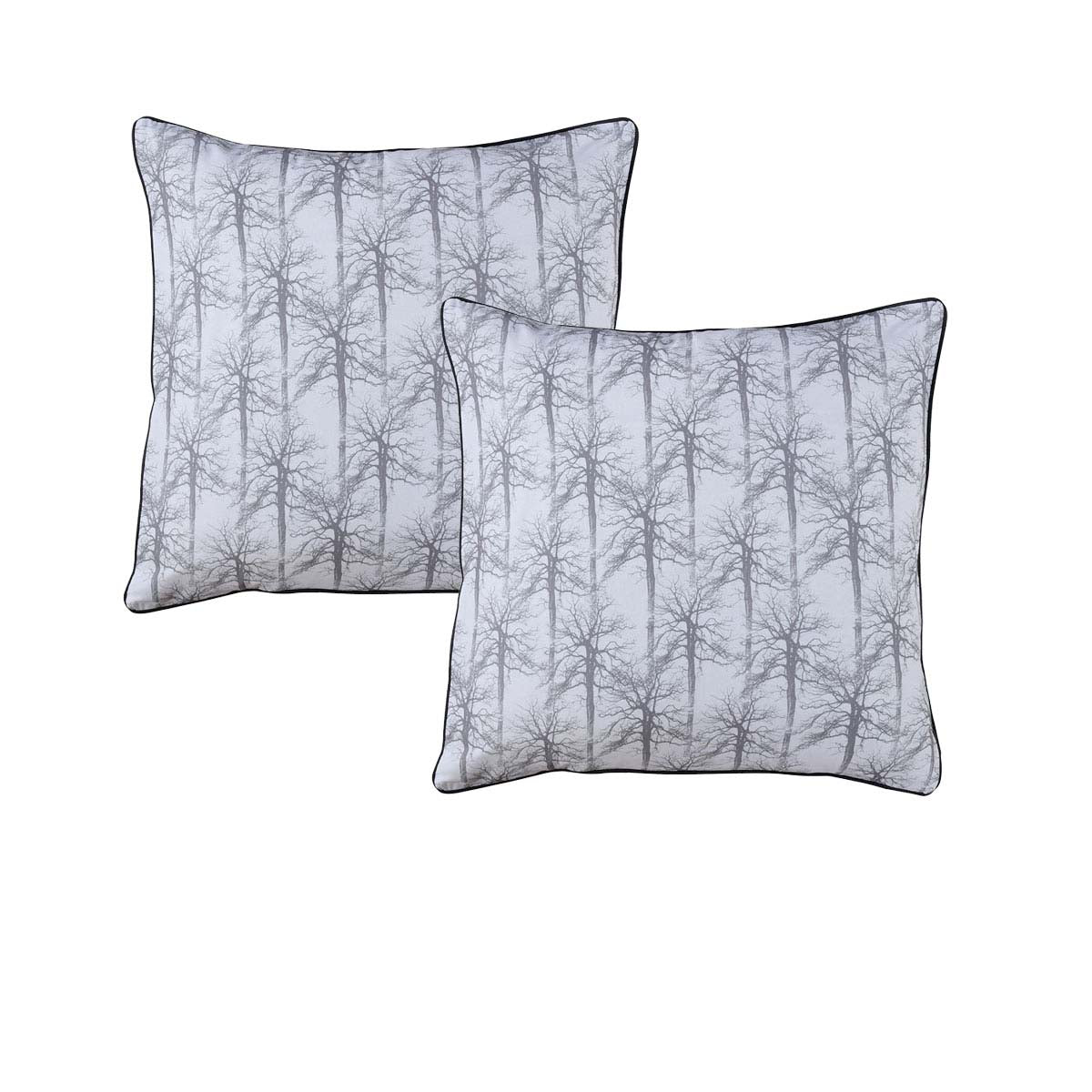 Bianca Pair of Myrtleford Grey European Pillowcases 65 x 65cm