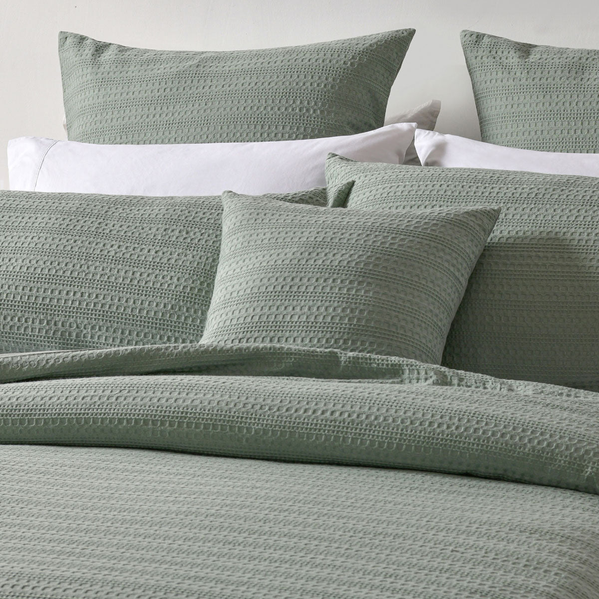 Bianca Kahlani Sage Waffle Quilt Cover Set King