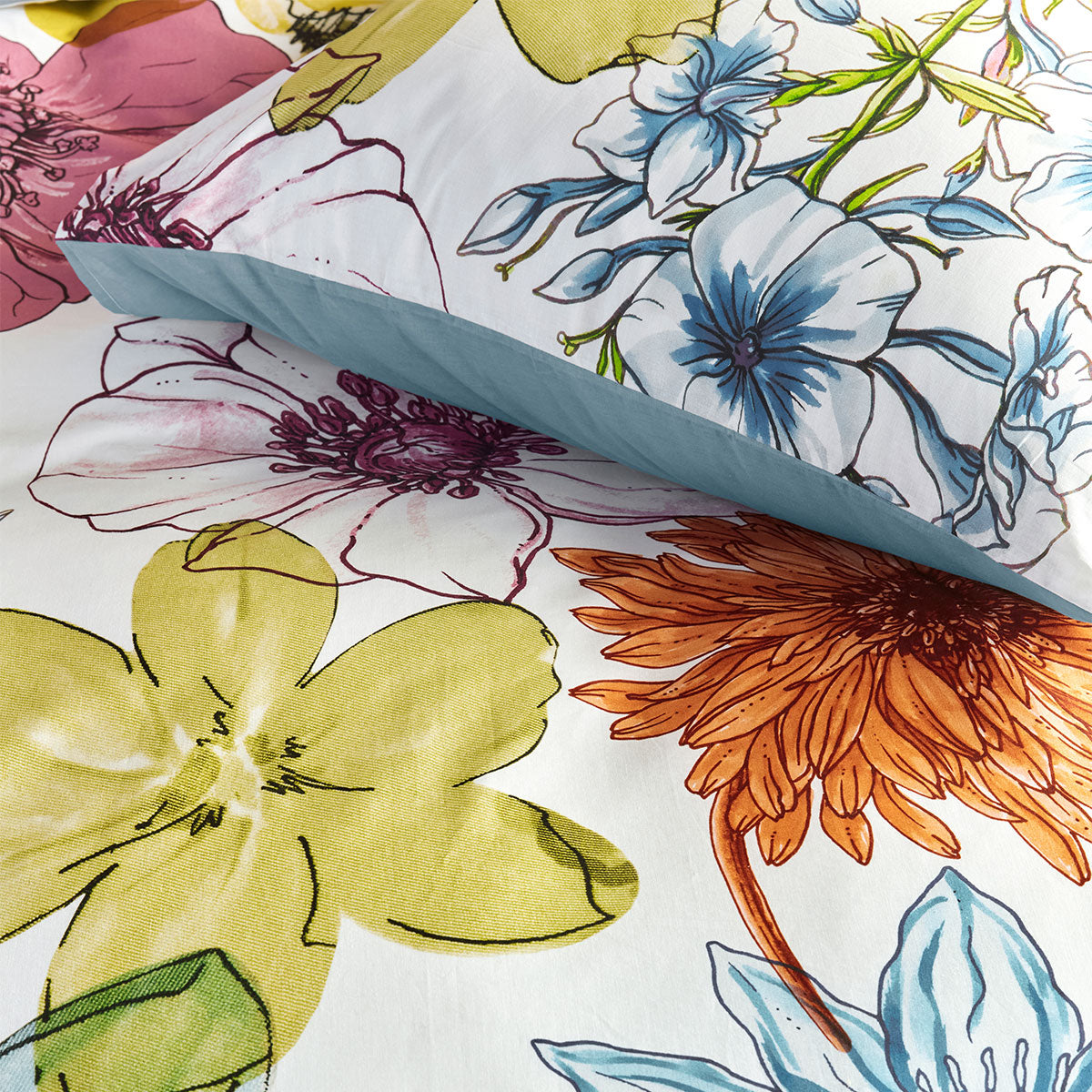 Bedding House Lotti Multi Cotton Floral Quilt Cover Set Queen