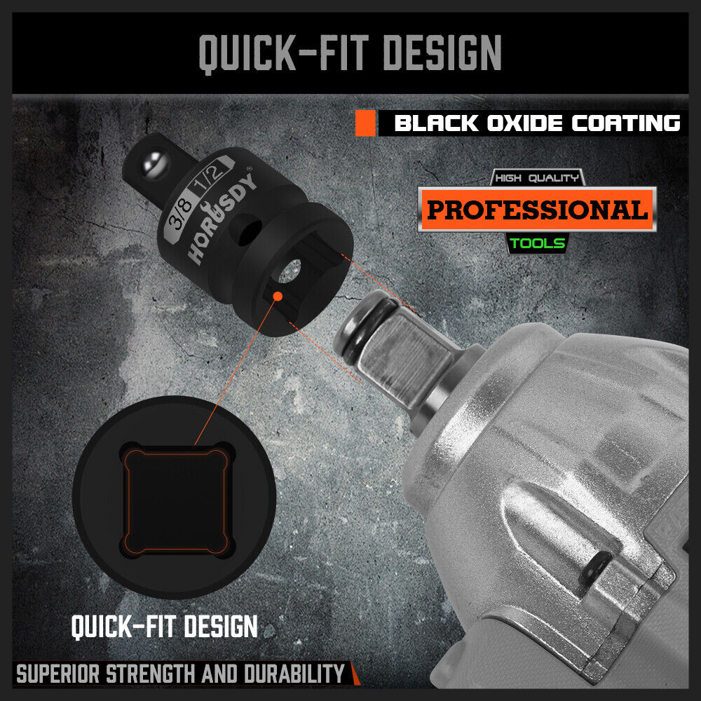 HORUSDY 5Pcs Impact Socket Adapter Set Socket Reducer 1/4 3/8 1/2 Inch Drive