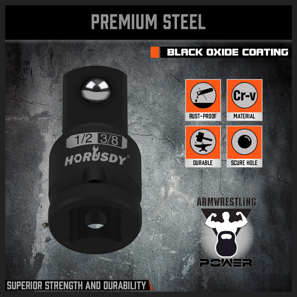 HORUSDY 5Pcs Impact Socket Adapter Set Socket Reducer 1/4 3/8 1/2 Inch Drive