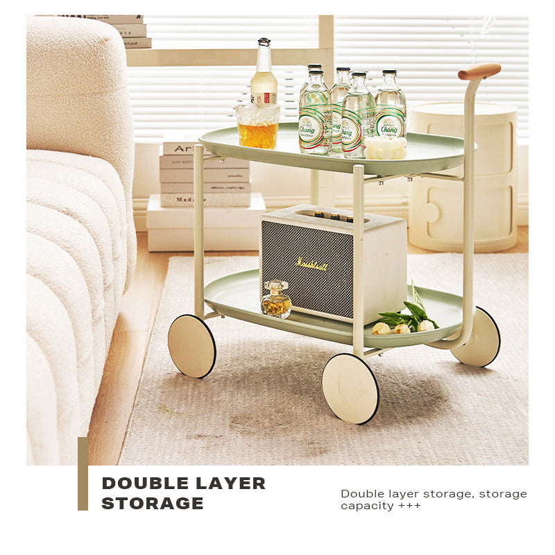 Movable Modern Trolley Small Unit Coffee Table Cart Storage Sofa Side Table with Wheels
