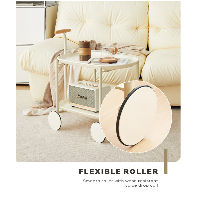 Movable Modern Trolley Small Unit Coffee Table Cart Storage Sofa Side Table with Wheels