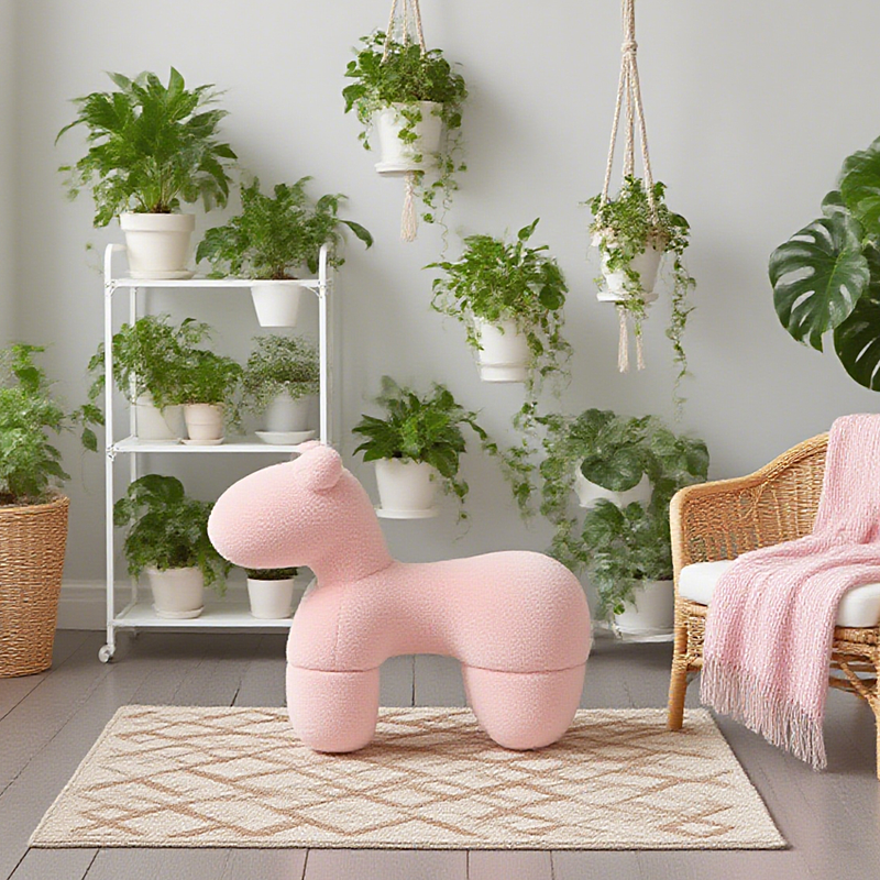 Lamb Stool Chair Pink