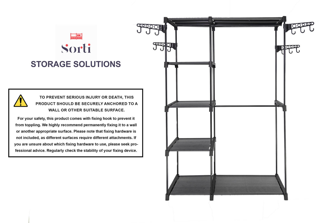 Sorti Freestanding Portable Closet Metal Wardrobe Garment Rack Hanger