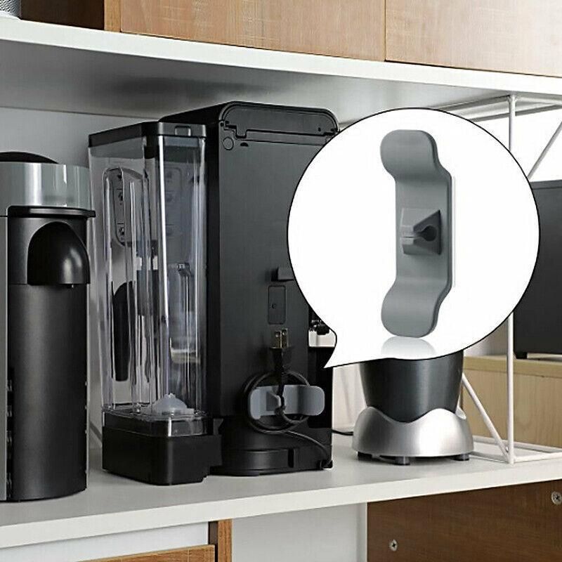 Cord Organizer Wrap Holder 4pcs Kitchen Appliance Cable Winder Adhesive Clip - 2PCS White+2PCS Black