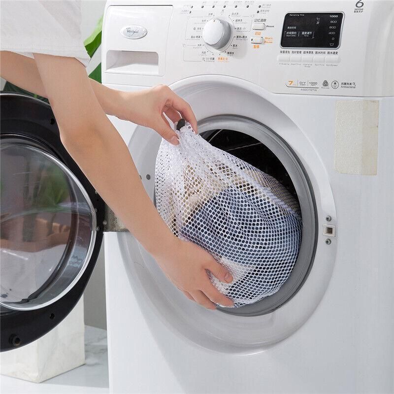 Drawstring Laundry Wash Bag Fine or Coarse Mesh Lingerie Delicate Clothes L - Coarse Mesh L