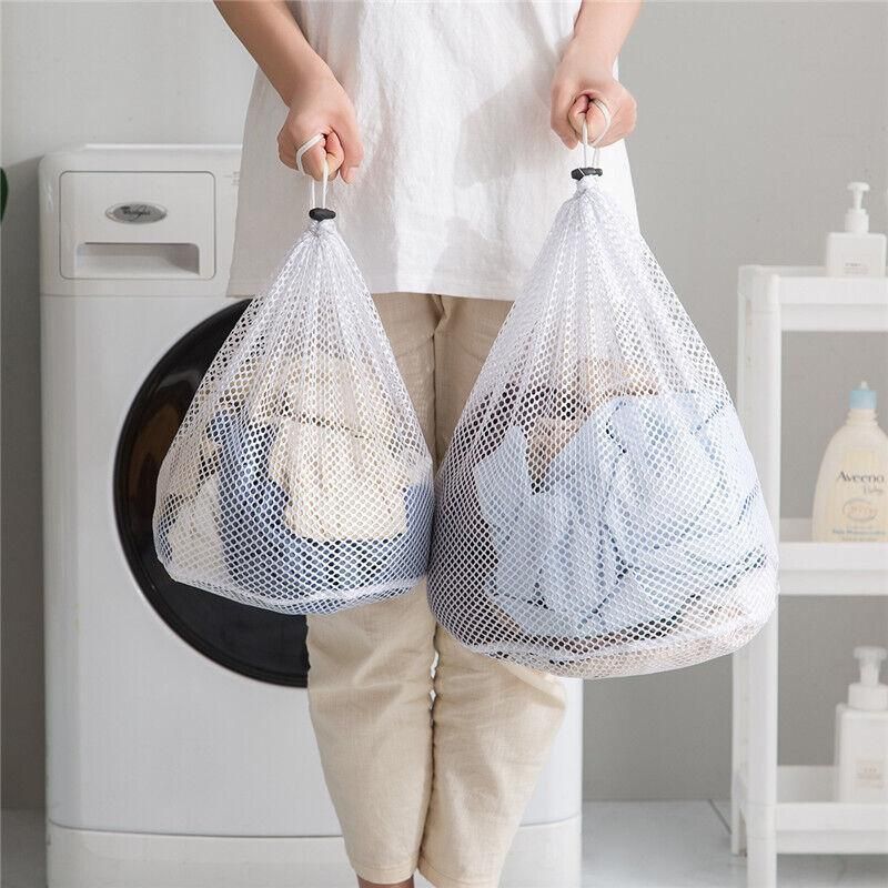 Drawstring Laundry Wash Bag Fine or Coarse Mesh Lingerie Delicate Clothes L - Coarse Mesh L