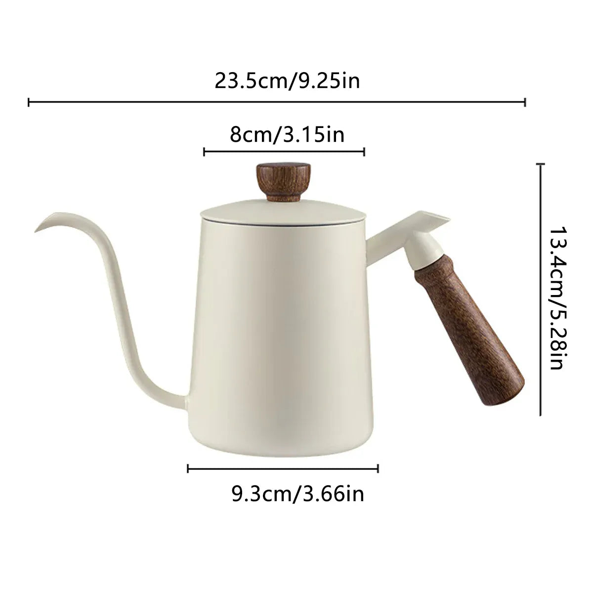 600ml Stainless Steel Coffee Pour Over Kettle Heat Resistant Home Café Brewing - Beige