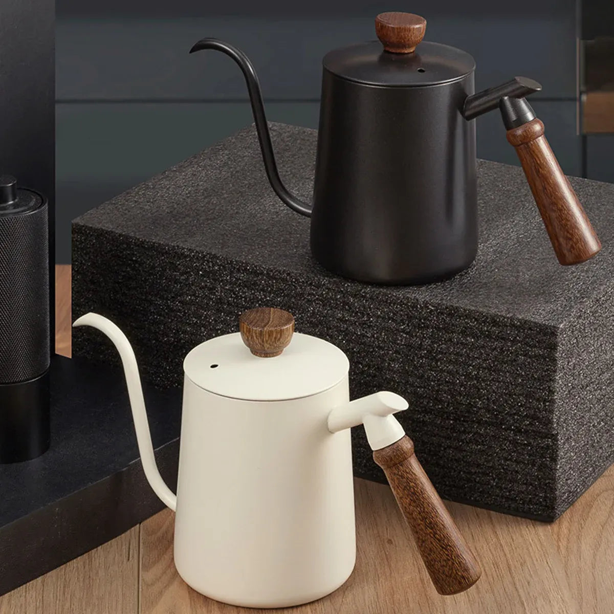 600ml Stainless Steel Coffee Pour Over Kettle Heat Resistant Home Café Brewing - Beige