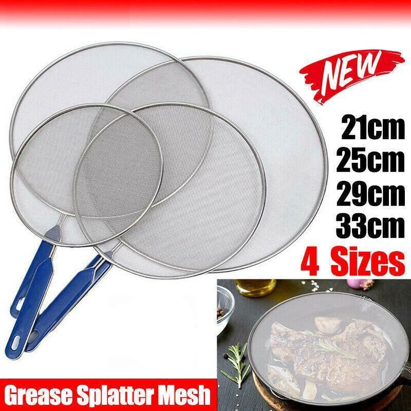 4Size Anti Splatter Guard Oil Net Splash Cover Pan Screen Kitchen Cooking Frying - 29CM