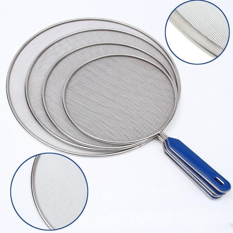 4Size Anti Splatter Guard Oil Net Splash Cover Pan Screen Kitchen Cooking Frying - 33CM