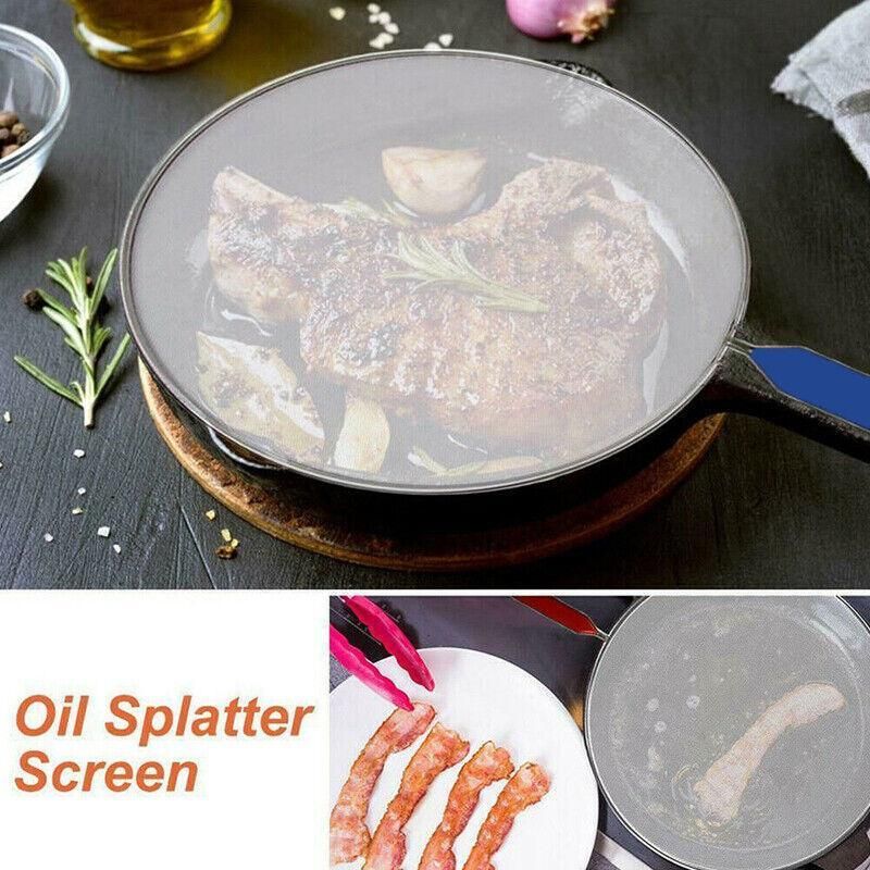 4Size Anti Splatter Guard Oil Net Splash Cover Pan Screen Kitchen Cooking Frying - 33CM