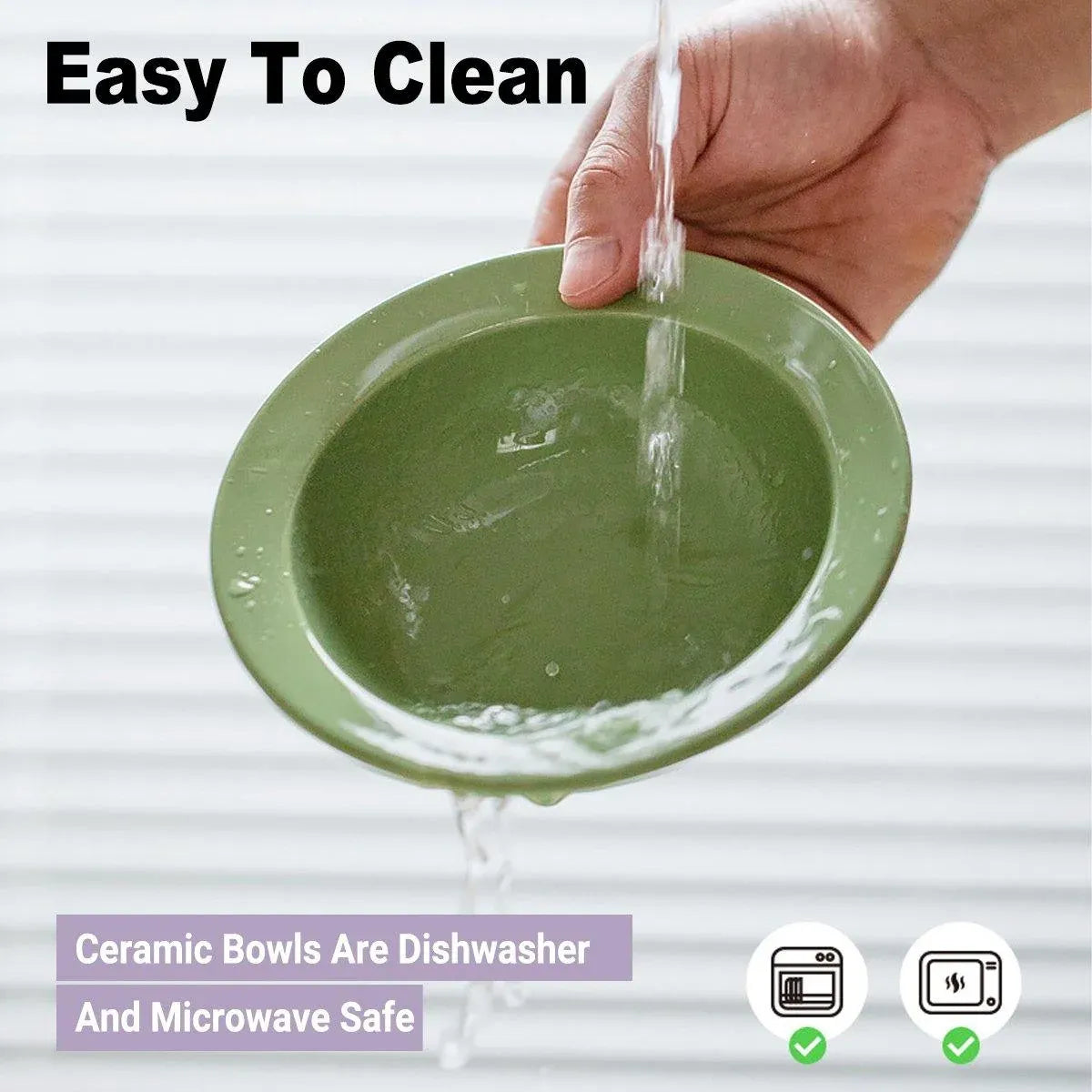 Ceramic Slanted Double Pet Bowl Cat Dog Food Water Bowl Non-Slip Feeding Dish - Purple