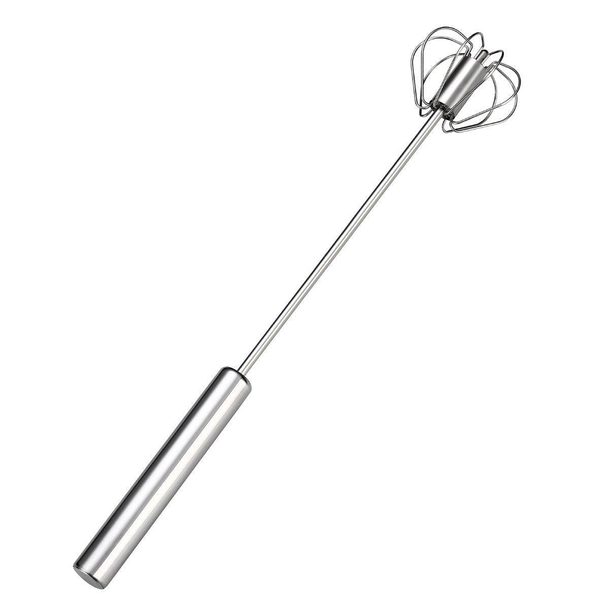 Stainless Steel Semi-Automatic Egg Beater Hand Pressed Kitchen Baking Tool - 12 Inch