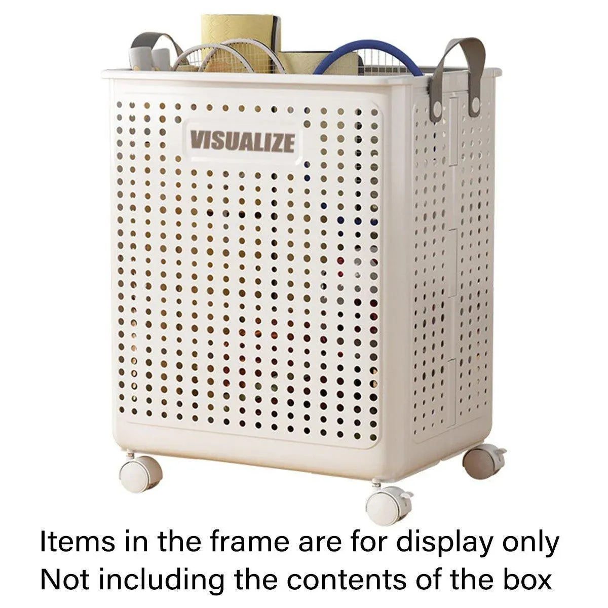 Folding Portable Laundry Basket Multifunctional Storage for Bathroom Household - M-Beige