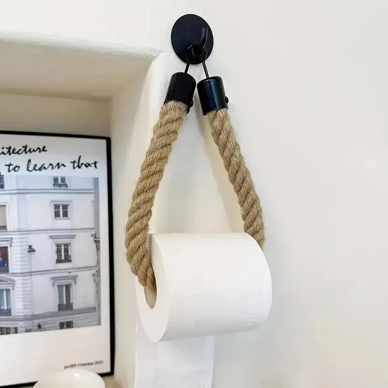 Black Wall Mounted Paper Towel Holder Hanging Roll Dispenser Kitchen Storage