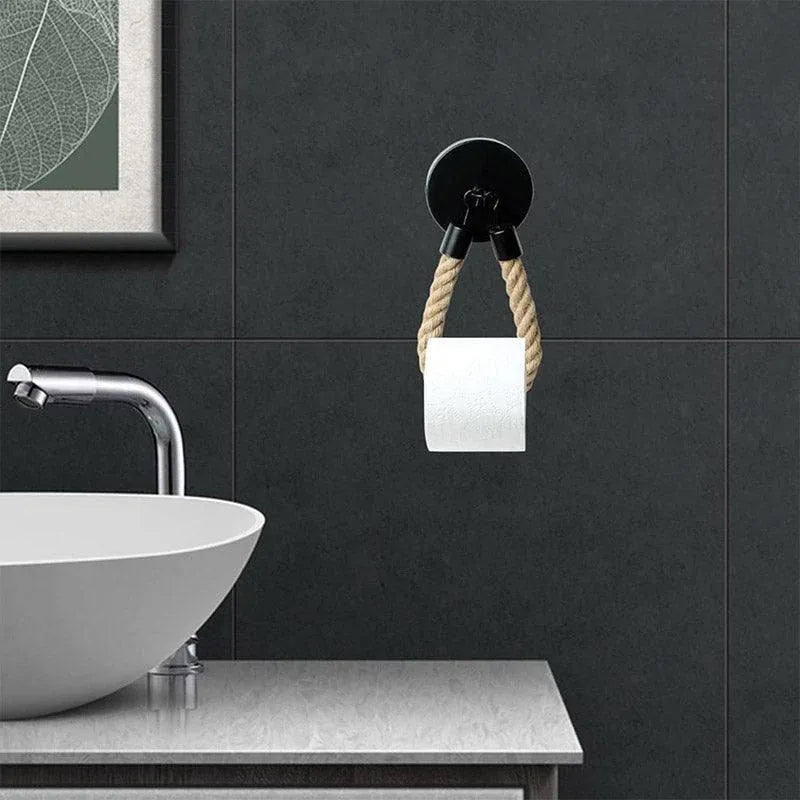 Black Wall Mounted Paper Towel Holder Hanging Roll Dispenser Kitchen Storage