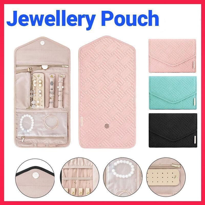 Periea Travel Jewellery Roll -Jewellery Travel Pouch Portable Case Box Organiser - Black