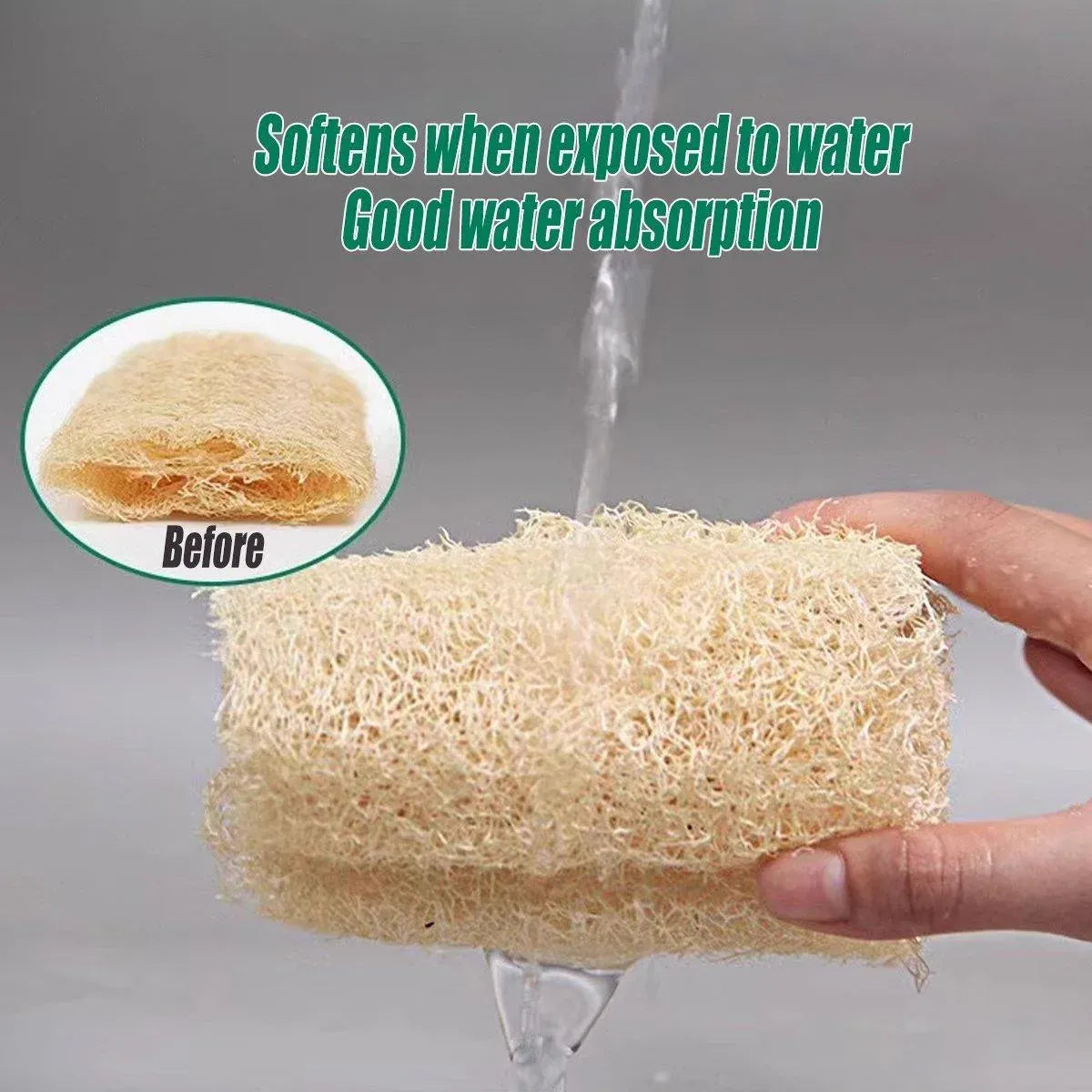 Natural Loofah Sponge Kitchen Scrubber for Dishwashing Pot Cleaning 5 Pack