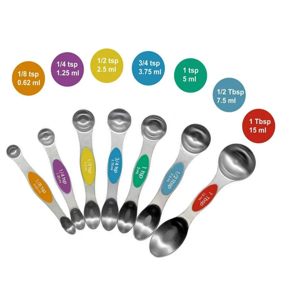 8pcs Stainless Steel Dual Head Measuring Spoon Set Kitchen Baking Cooking Tools
