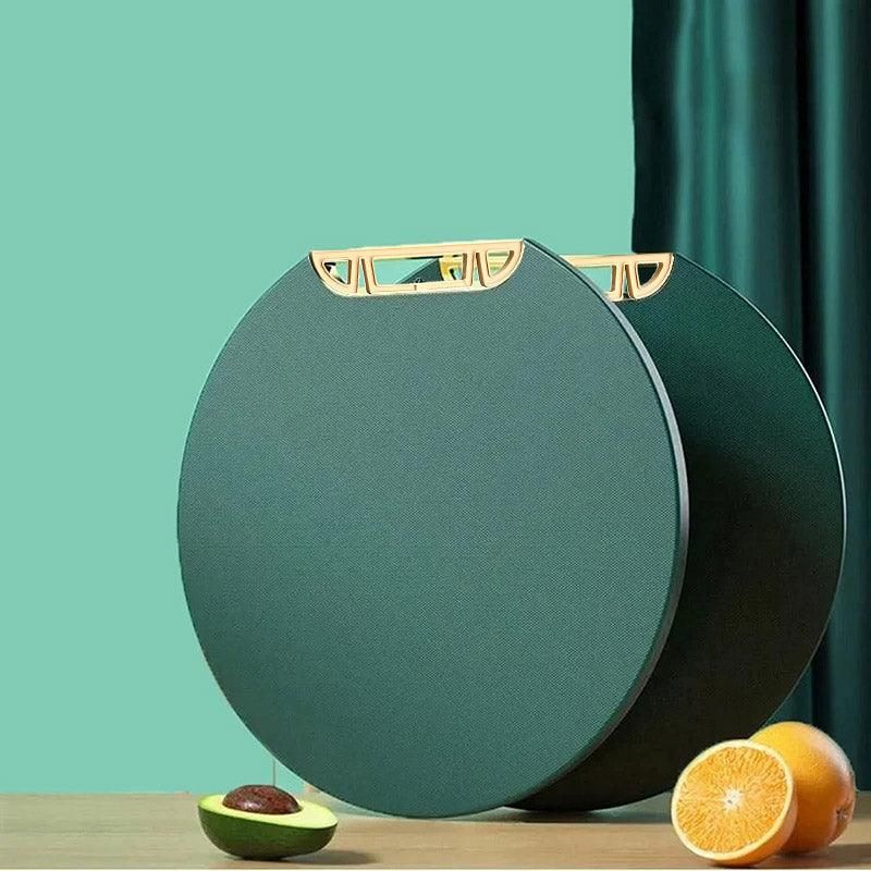Round Green Plastic Kitchen Chopping Board Household Food Cutting Board Tool - 35cm