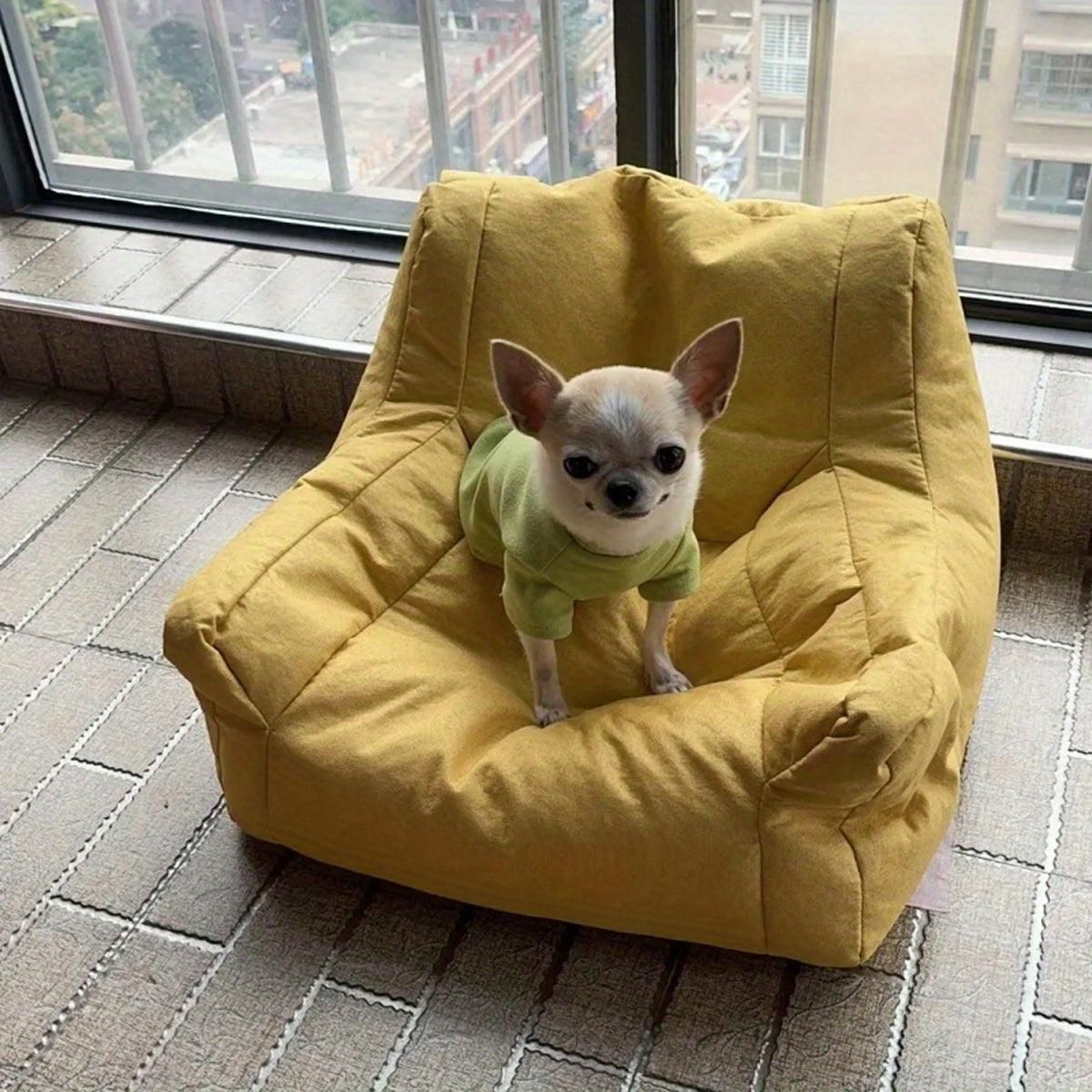 Small Sofa Chair Couch for Living Room Family Pet Furniture Comfortable Seat - White