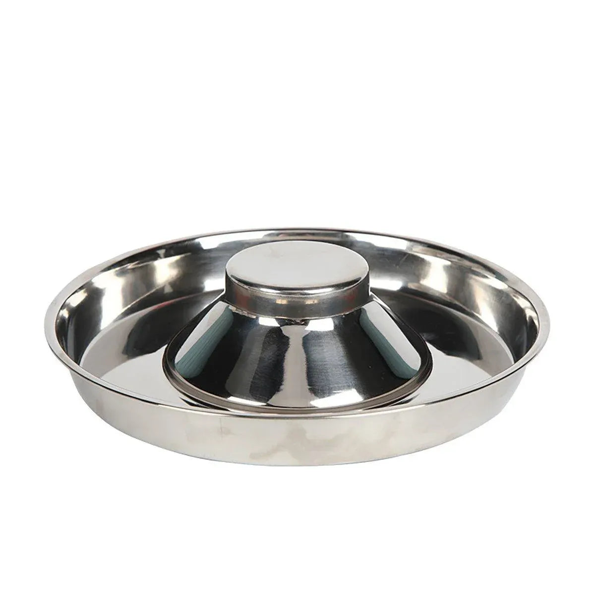 2pcs Stainless Steel Dog Cat Slow Feeder Pet Food Bowl Non-Slip Stop Eating Dish