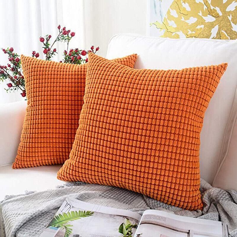 45X45 Plain Solid Colour Cushion Cover Decorative Pillow Case Home Multicoloured - Black