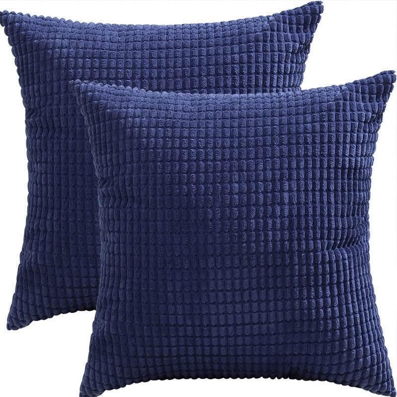 45X45 Plain Solid Colour Cushion Cover Decorative Pillow Case Home Multicoloured - White