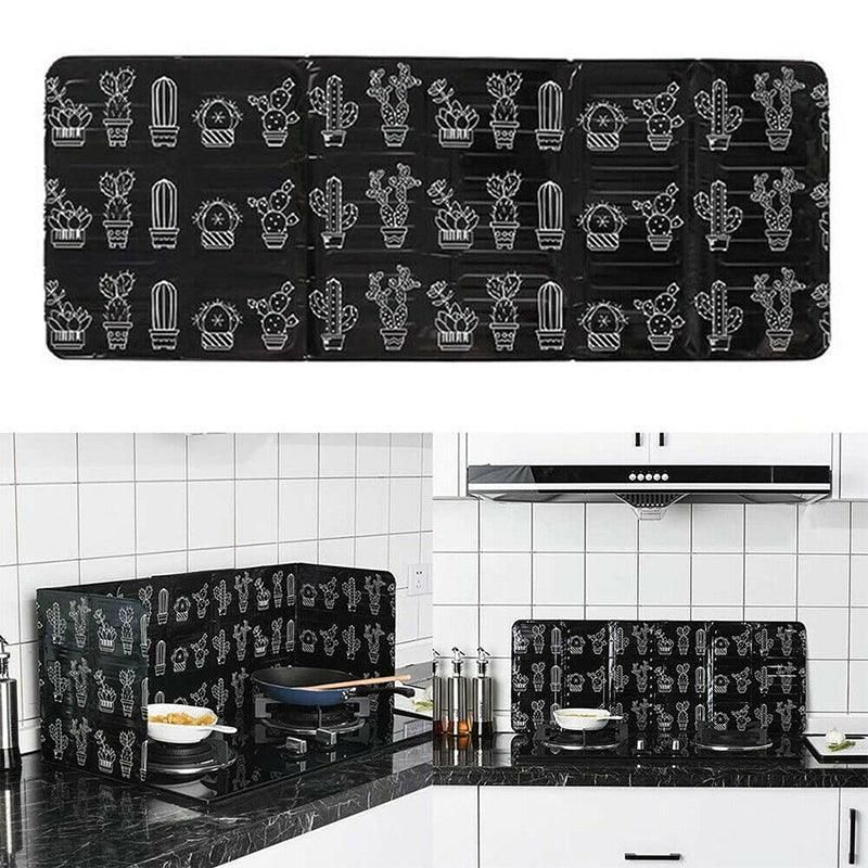 Kitchen Oil Splash Guard Wall Foil Protector Stove Cover Removable Baffle Screen - Red