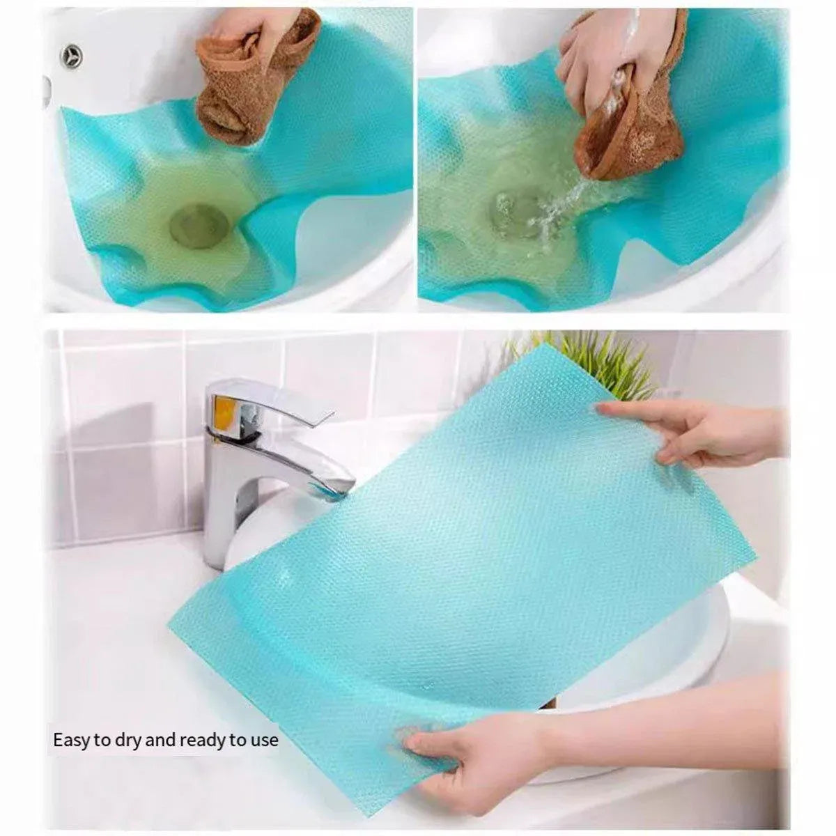 4PCS Cuttable Kitchen Anti-slip Mat Anti-fouling Refrigerator Drawer Liner Mat - Orange