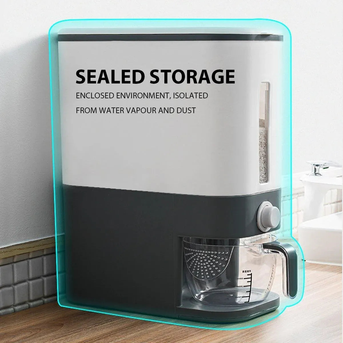 12Kg Automatic Grain Dispenser Cereal Rice Storage Box Kitchen Food Container