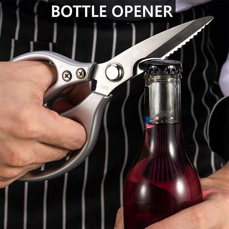 2X Japanese Heavy Duty Stainless Steel Kitchen Scissors Shears Fish Chicken Bone - 2pcs Silver