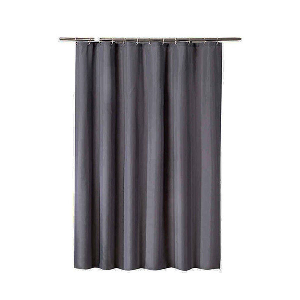 Solid Color Waterproof Shower Curtain Bathroom Decor Resistant Fabric Liner - Blue